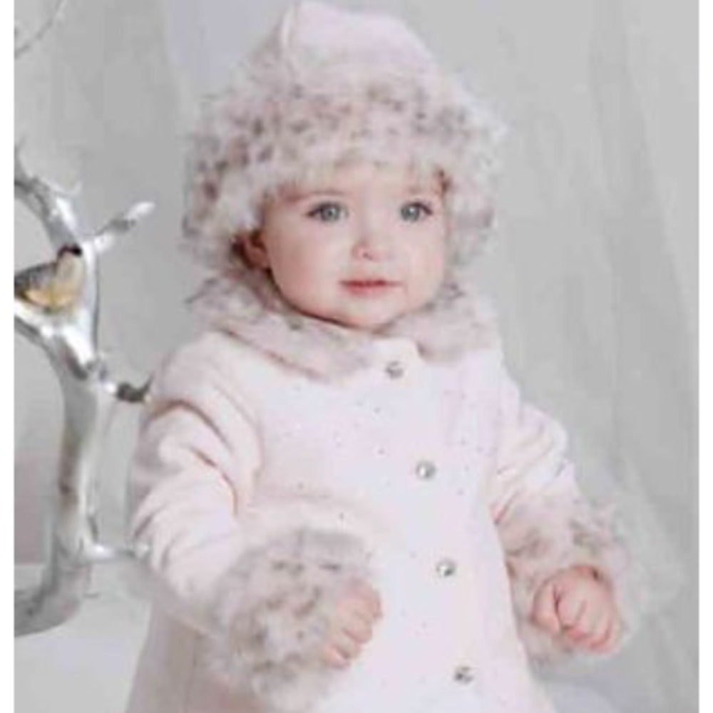 Kate Mack Biscotti Faux Fur Leopard Trim Hat